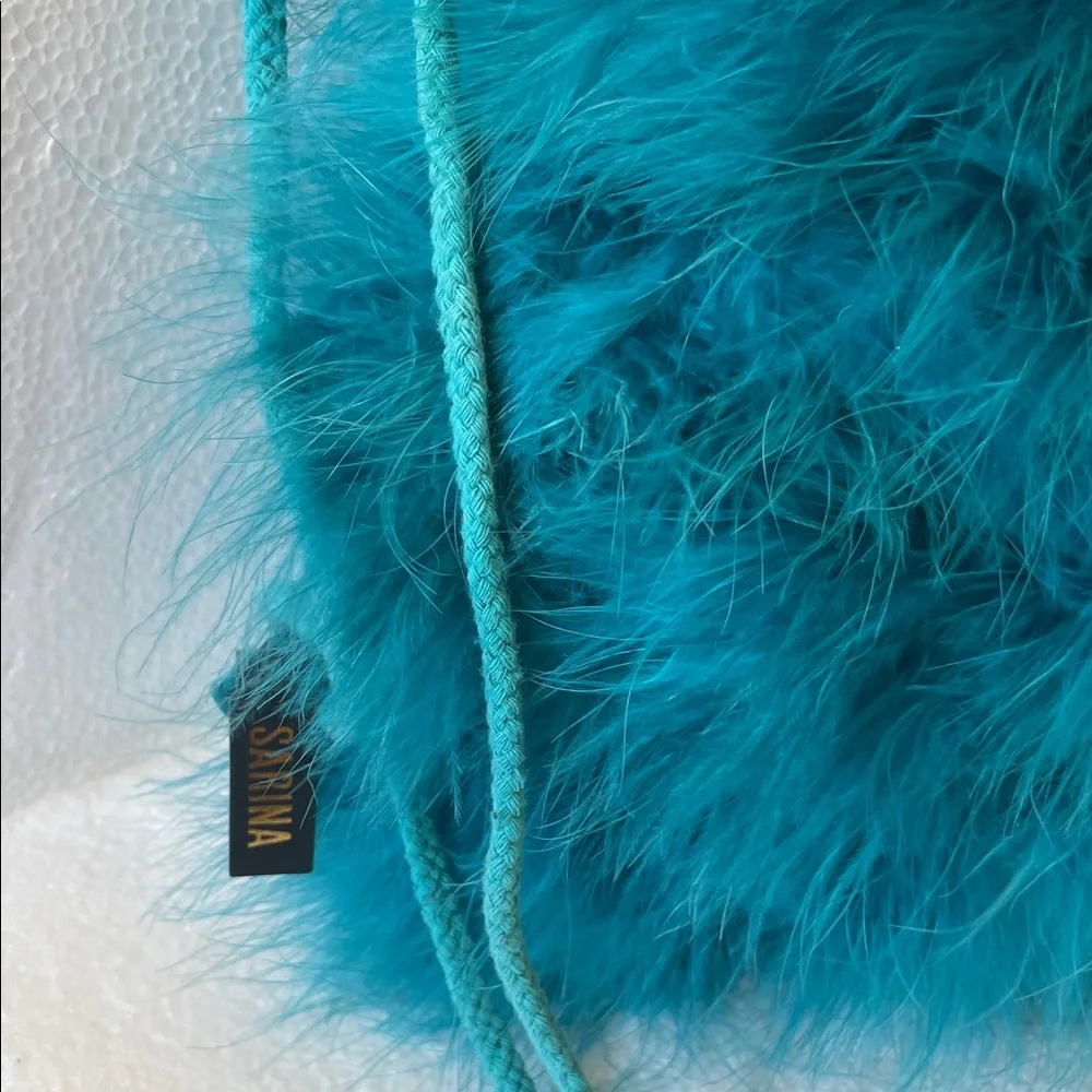 Luxurious Teal Fur BagPack 10x13